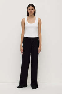 Trousers: Cotton Cashmere Lounge Pant - Black