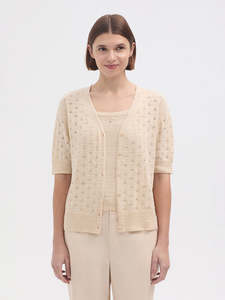 Openwork Cardigan - Mid Stone