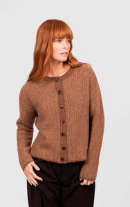 Links Stripe Cardi - Cognac