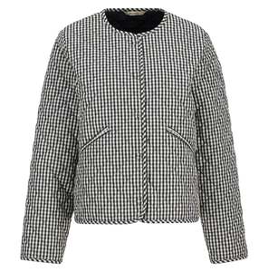 Barbour Cashel Gingham Collarless Quilted Jacket