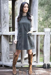 Dresses: Nova Cord Dress - Khaki