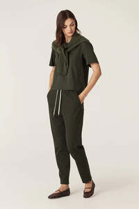 Luca Twill Jogger - Forest Green
