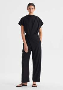 Trousers: Sebastian Wrap Pant - Black