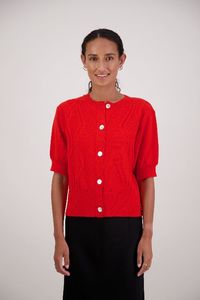 Briarwood: French Orange Wool Cardigan
