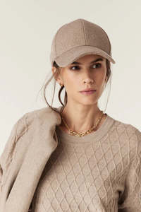 Wool Cashmere Cap - Pebble
