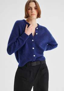 Knitwear: Albi Knit Cardigan - Cobalt