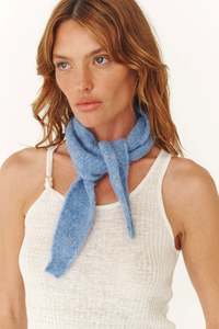 Noa Knit Neckerchief Scarf - Sky Marle