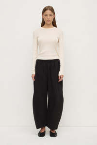 Trousers: Lola Barrel Pant -  Black