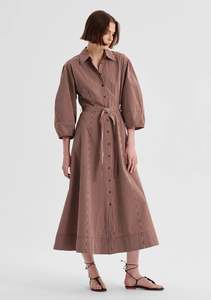 McKenna Stripe Dress - Chocolate