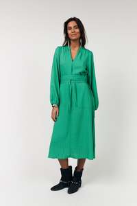 Dresses: Lollys Laundry Paris Midi Dress - Green