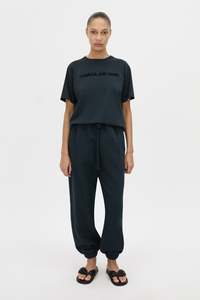CAMILLA AND MARC Tia Flocking Logo Tee Deep Ink