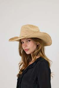 Accessories: Remain Sara Hat - Natural with Shell