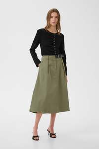 Karen By Simonsen: Karen by Simonsen Egina Midi Skirt - Deep Lichen Green