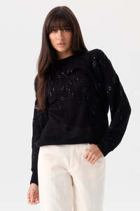 Knitwear: Mia Fratino Helena Crew - Black