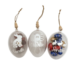 Easter Collection: Personalised Fillable Easter Egg Bauble