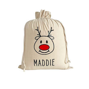 Stockings: Santa Sack Rudolph Medium - Personalised