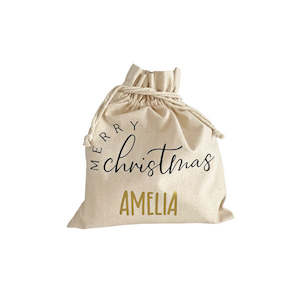 Stockings: Santa Sack Merry Christmas Small - Personalised