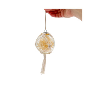 Macrame Flower 8cm Christmas Bauble