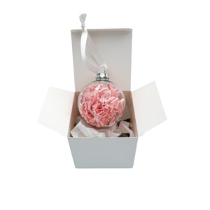 Christmas Collection: Pink Christmas 7cm Glass Bauble (includes personalisation)