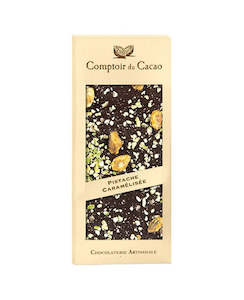 Chocolates: Comptoir du Cacao Dark Chocolate with Caramelised Pistachio 90g