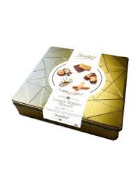 Christmas: Assortment of Belgian Chocolate Biscuits in Gold Tin 400g