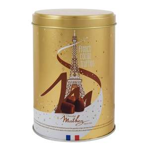 Christmas: Star Gold Gift Tin with Cocoa Powdered Chocolate Truffles 500g