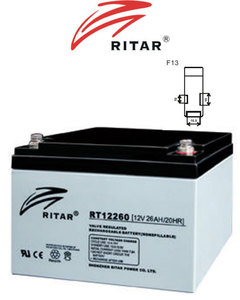Products: RITAR RT12260 12V 26AH SLA battery F13 Plug