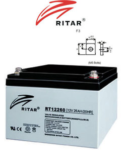RITAR RT12260 12V 26AH SLA battery F3 Plug