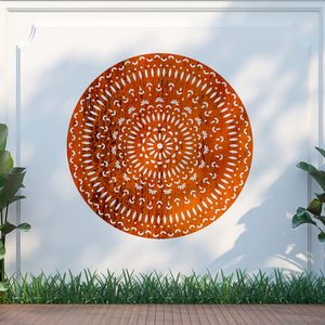 Corten Steel Ladybugs: Metal Wall Art Mandala