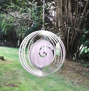 Garden Art NZ New Zealand Artists Ladybugs Gardening Online: Wind Spinner Koru Made