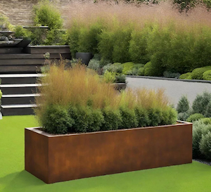 Trough Planter Box Corten Steel 400mm High Made
