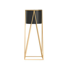 Garden Centre: Gold Metal Black Plant Stand