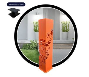 Garden Light Pillar Powder Coated Orange