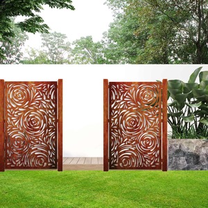 Corten Steel Fence Panel Privacy Screen Flower Drop