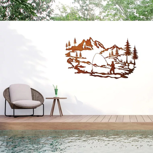 Corten Steel Ladybugs: Metal Wall Art Fishing