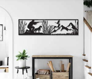 Goose Scene Panel Metal Wall Art Made