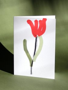 Lucky Luijk Red Tulip Card - LA FEMME FLEUR
