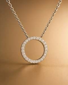Diamond Circle Pendant Necklace