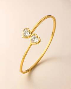 Heart Diamond Bangle
