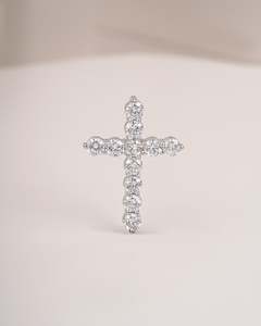 Frontpage: 0.80ct Diamond Cross Pendant in 9kt White Gold
