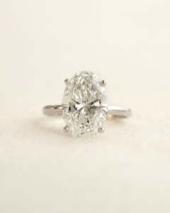 3ct Oval Lab-Grown Diamond Engagement Ring in White Gold