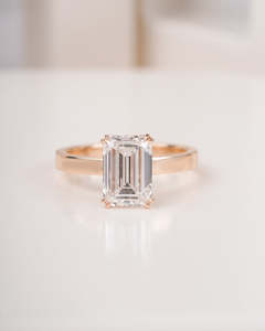 4.00ct Emerald Cut Lab Grown Diamond Engagement Ring