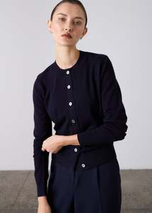 Essentials: Sylvia Merino Cardigan - Navy
