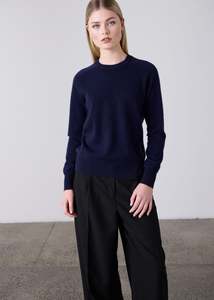 Sam Cashmere Crew  Neck - Navy