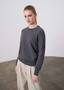 Sam Cashmere Crew Neck - Charcoal Grey