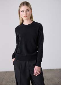 Sam Cashmere Crew Neck - Black