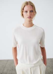 Knitwear: Ultimate Knit T-shirt - Cream