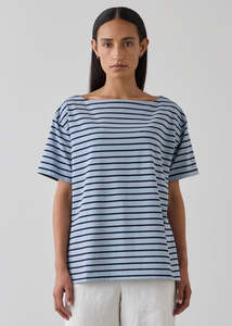 Striped Short Sleeve T-shirt - Navy / Cadet Blue