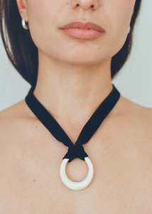 Accessories: Casa Ayllon Luisa Necklace - Marfil