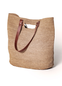 Accessories: Tanora Soa Raffia Tote - Tea